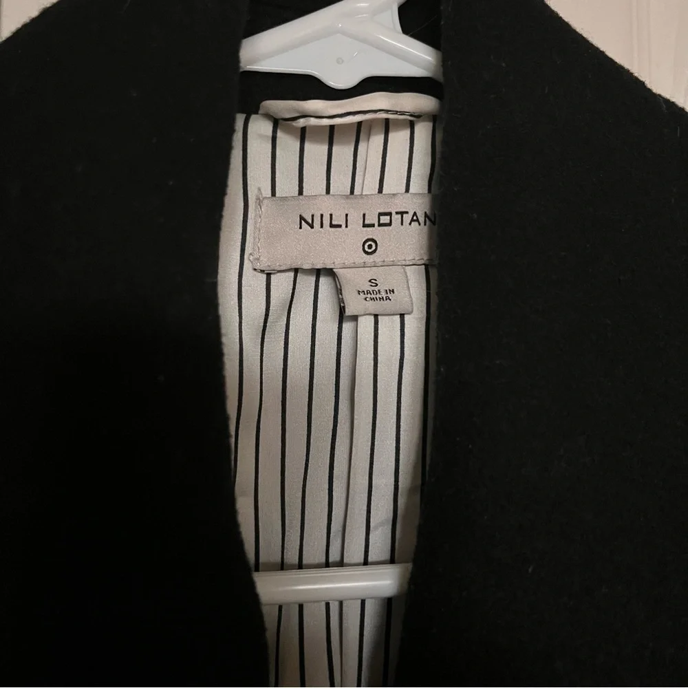 Nili Lotan for Target Women's Black Wool Blend Double-Breasted Peacoat - Picture 4 of 6